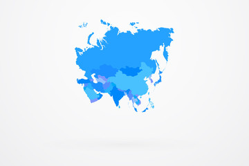 Obraz premium Asia Continent Map With Countries