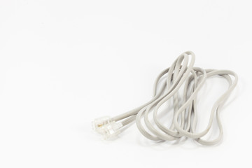 White Modem Cable isolated on White background.