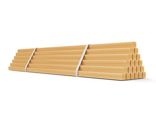 Wooden Construction Planks isolated on white background