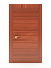 Fototapeta premium Modern Wooden Door isolated on white background