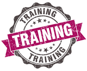 Obraz premium training grunge violet seal isolated on white