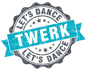 Fototapeta premium twerk vintage turquoise seal isolated on white