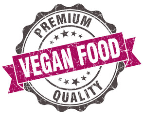 Fototapeta premium vegan food grunge violet seal isolated on white