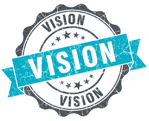 Fototapeta premium vision vintage turquoise seal isolated on white