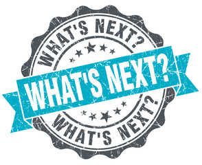 what's next vintage turquoise seal isolated on white