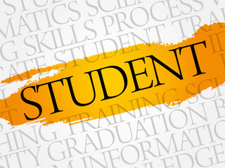STUDENT word cloud, education business concept