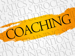 COACHING word cloud, education business concept