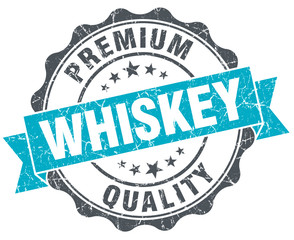 whiskey vintage turquoise seal isolated on white