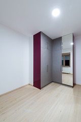 Wooden wardrobe with mirrors