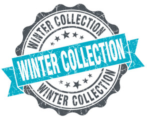 Obraz premium winter collection vintage turquoise seal isolated on white