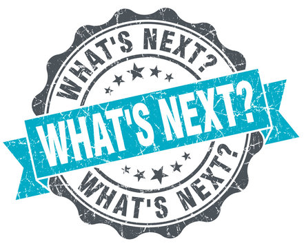 what's next vintage turquoise seal isolated on white