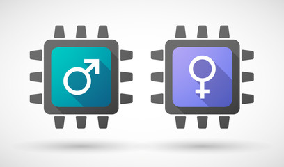 CPU icon set with gender signs