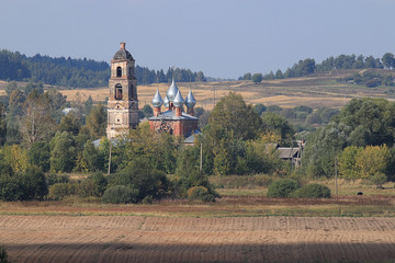 Orthodox monastery church domes of the Kremlin Fortress