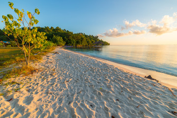 Golden sunrise on desert beach © fabio lamanna
