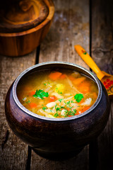 shchi, traditional Russian soup from cabbage.