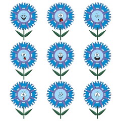 Funny flowers with different emotions 013