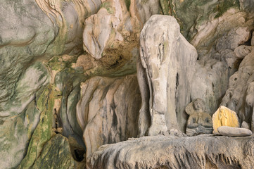 Fototapeta na wymiar Detail of rock formation at Elephant Cave in Vang Vieng