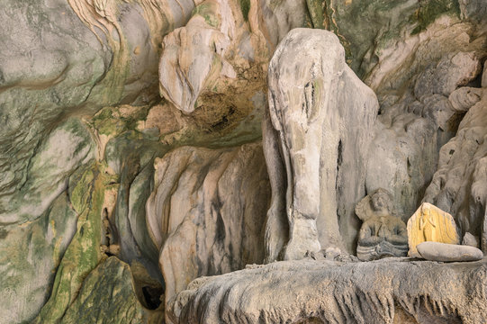 Detail of rock formation at Elephant Cave in Vang Vieng