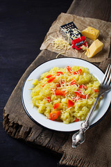 Risotto with cheese and pepper