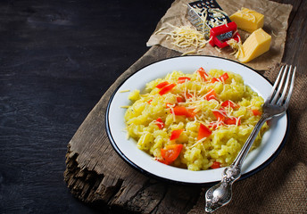 Risotto with cheese and pepper