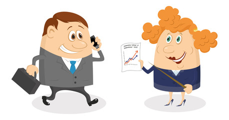 Businessman and Secretary