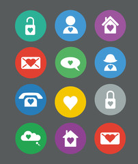 Fototapeta premium Set of valentine's flat design icons