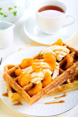 Waffles with ice cream