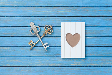Two keys and photo frame