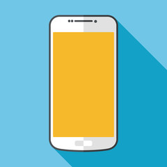 smartphone icon with long shadow. flat style vector illustration