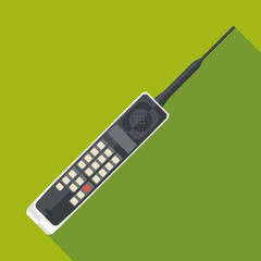 mobile phone icon with long shadow. flat style vector