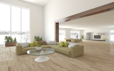 white 3d interior design