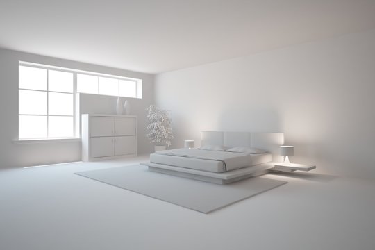 abstract interior design of bedroom
