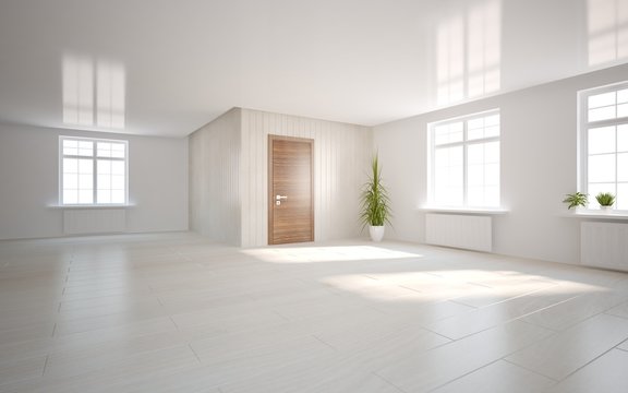 white empty interior concept