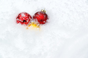 Snow Covered Christmas Ball Decorations
