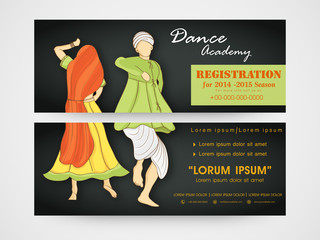 Website header or banner set for dance academy.