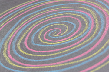 Chalk with spin cycle on chalkboard background