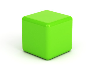 green box over white