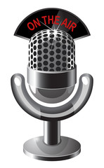 Retro steel microphone icone