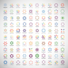 Unusual Monogram Set - Isolated On Gray Background