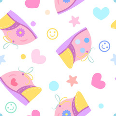 seamless pattern baby shoes