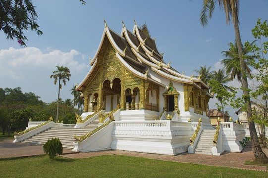Buddhist temple at the Royal Palace in Luang Prabang, Laos.