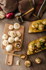 Wild mushrooms on toast