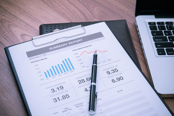 Showing business and financial report. Accounting