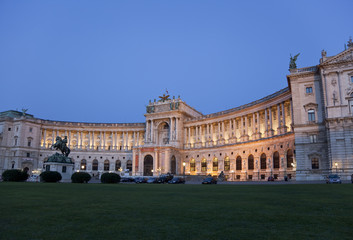 The Hofburg Palace in Vienna in the evening, Austria