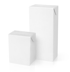 Milk or juice carton packages isolated on white background