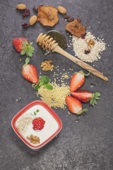 Breakfast. Ingredients for a healthy breakfast.