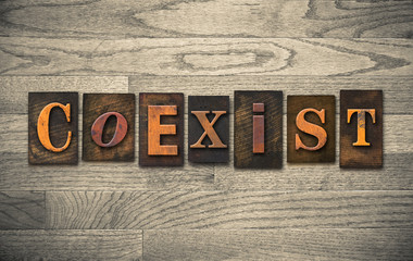 Coexist Wooden Letterpress Concept