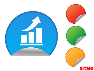 Vector growing graph icon. Infographic chart vector.