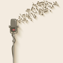 Fototapeta premium background with retro microphone