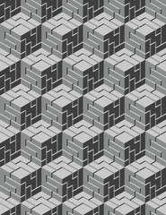 Grayscale geometric seamless pattern for wallpaper